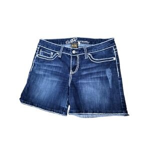 YMI Premium Womens Size 11 Short‎ Stretch Denim Blue Jean Shorts